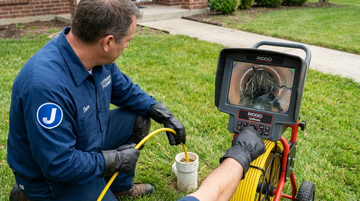 Sewer camera inspection being performed by Johns Plumbing LLC in Hackberry